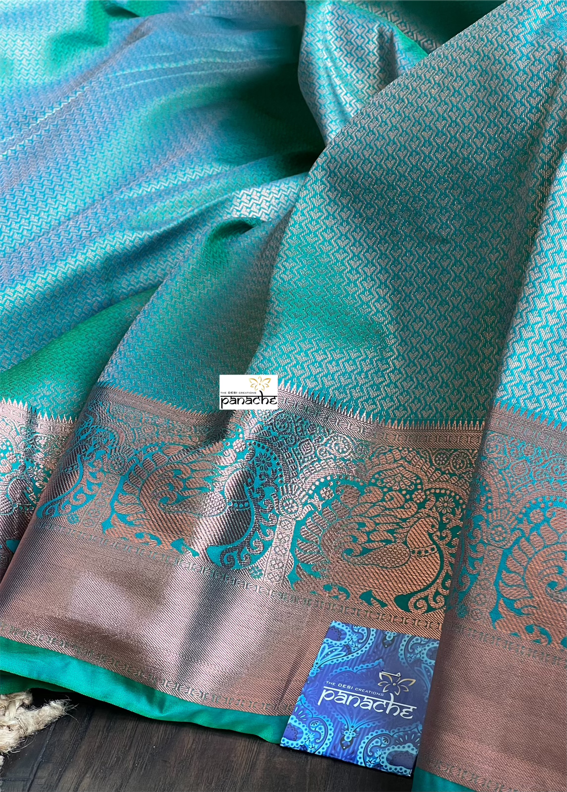 Silk Brocade Kanjivaram - Sea Green