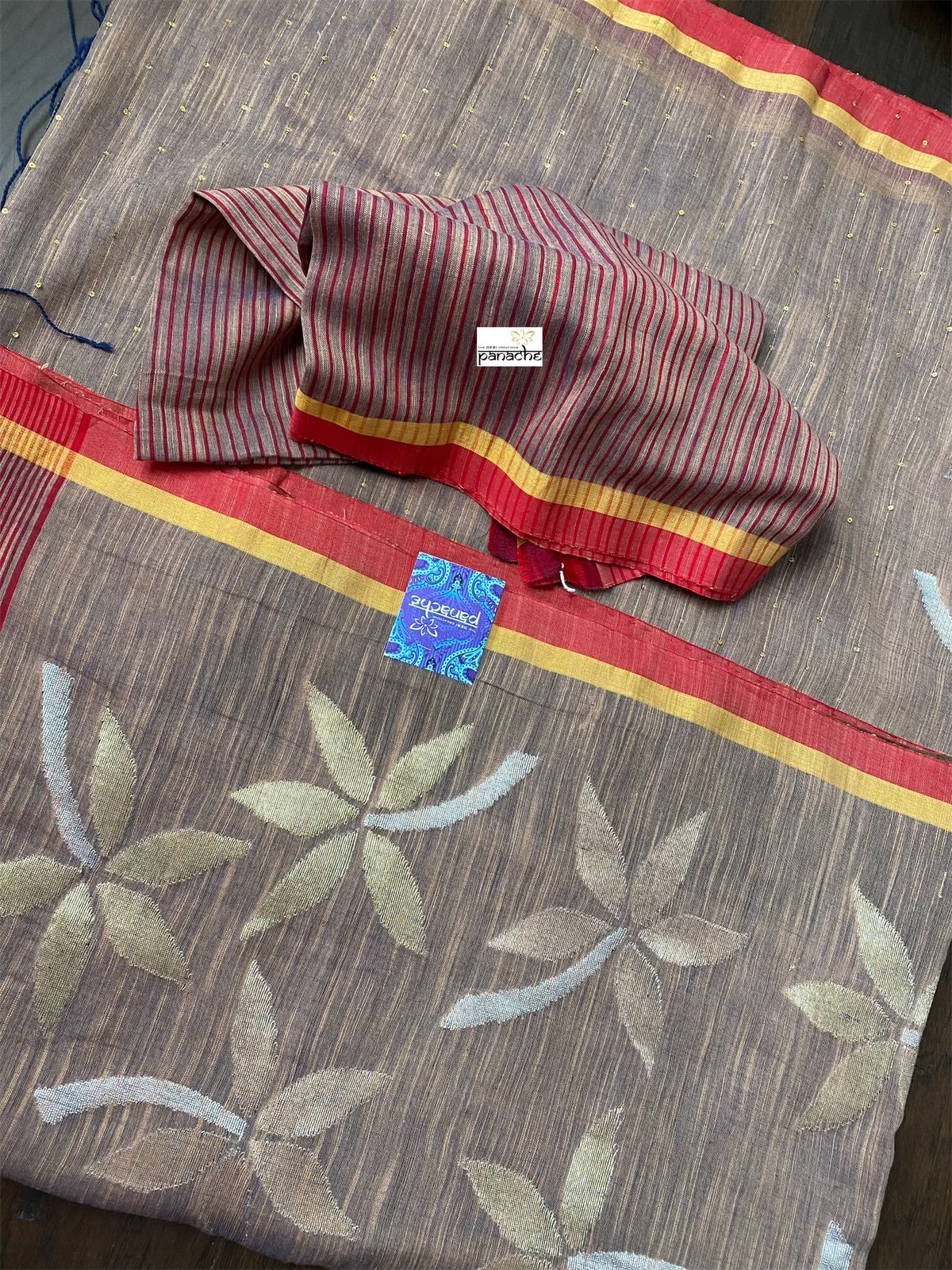 Bailu Matka Sequin - Brown Yellow Red
