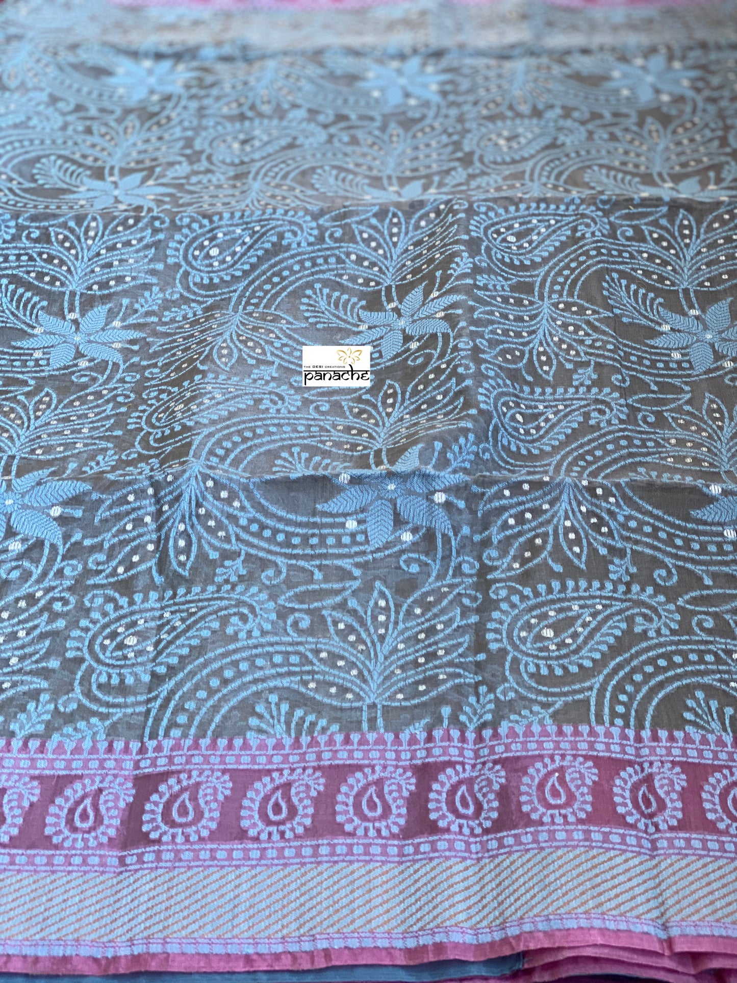 Organza Silk Banarasi - Grey Resham Woven