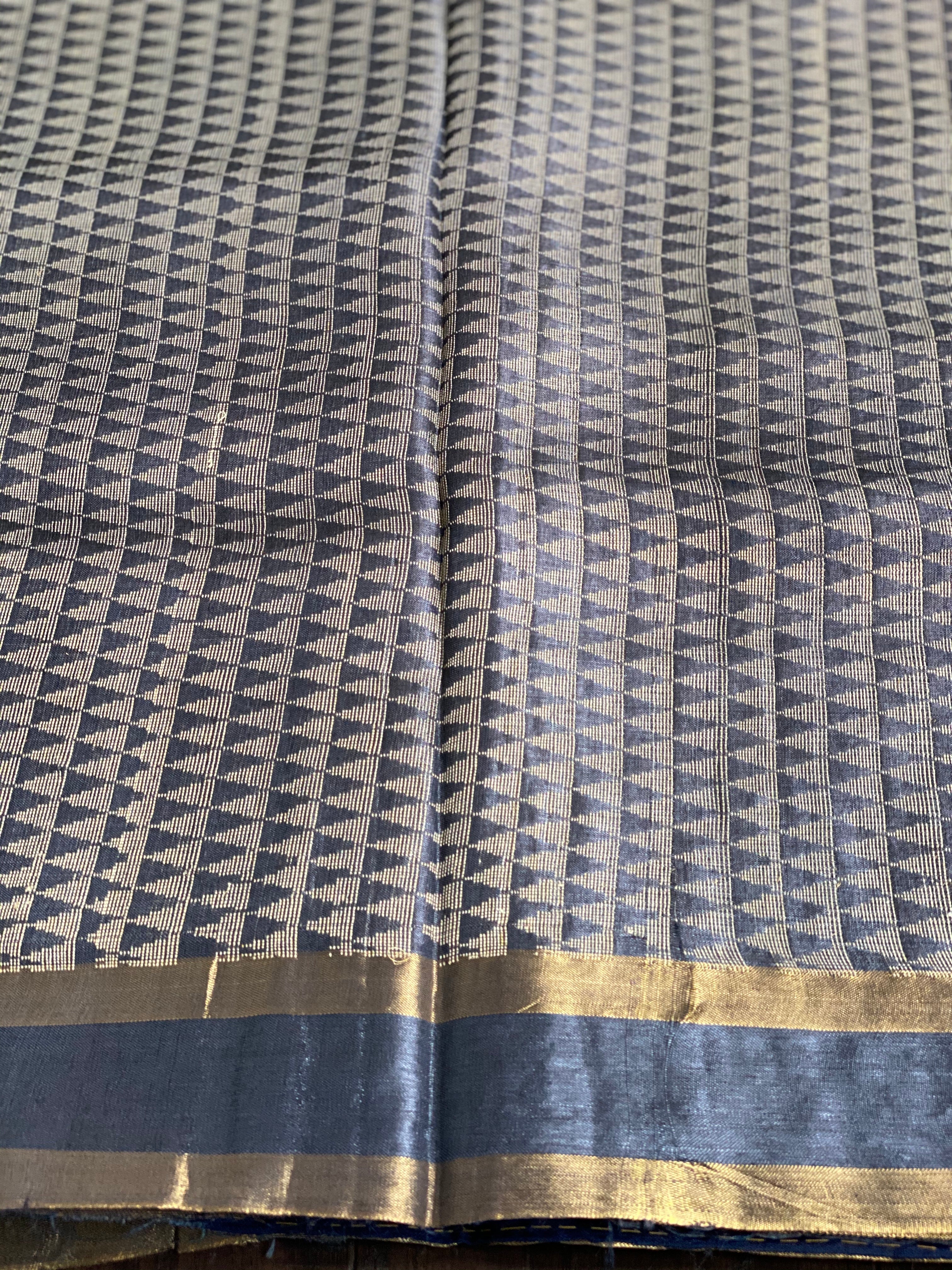 Tussar Silk - Steel Grey Woven