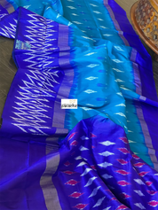 Pure Silk Ikat - Firozi Blue