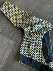 Designer Blouse - Black Gold Zari