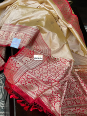Pure Katan Silk Banarasi - Tussar Color Red