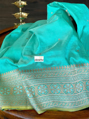Pure Silk Katan Banarasi - Sea Green Kadhwa