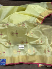 Pure Chanderi Silk - Yellow Eknaliya Woven