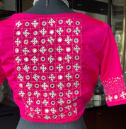 Designer Blouse - Pink Gujarati Stitch