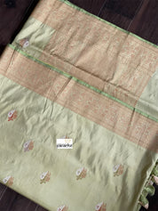 Pure Silk Banarasi - Pista Green Khadhua