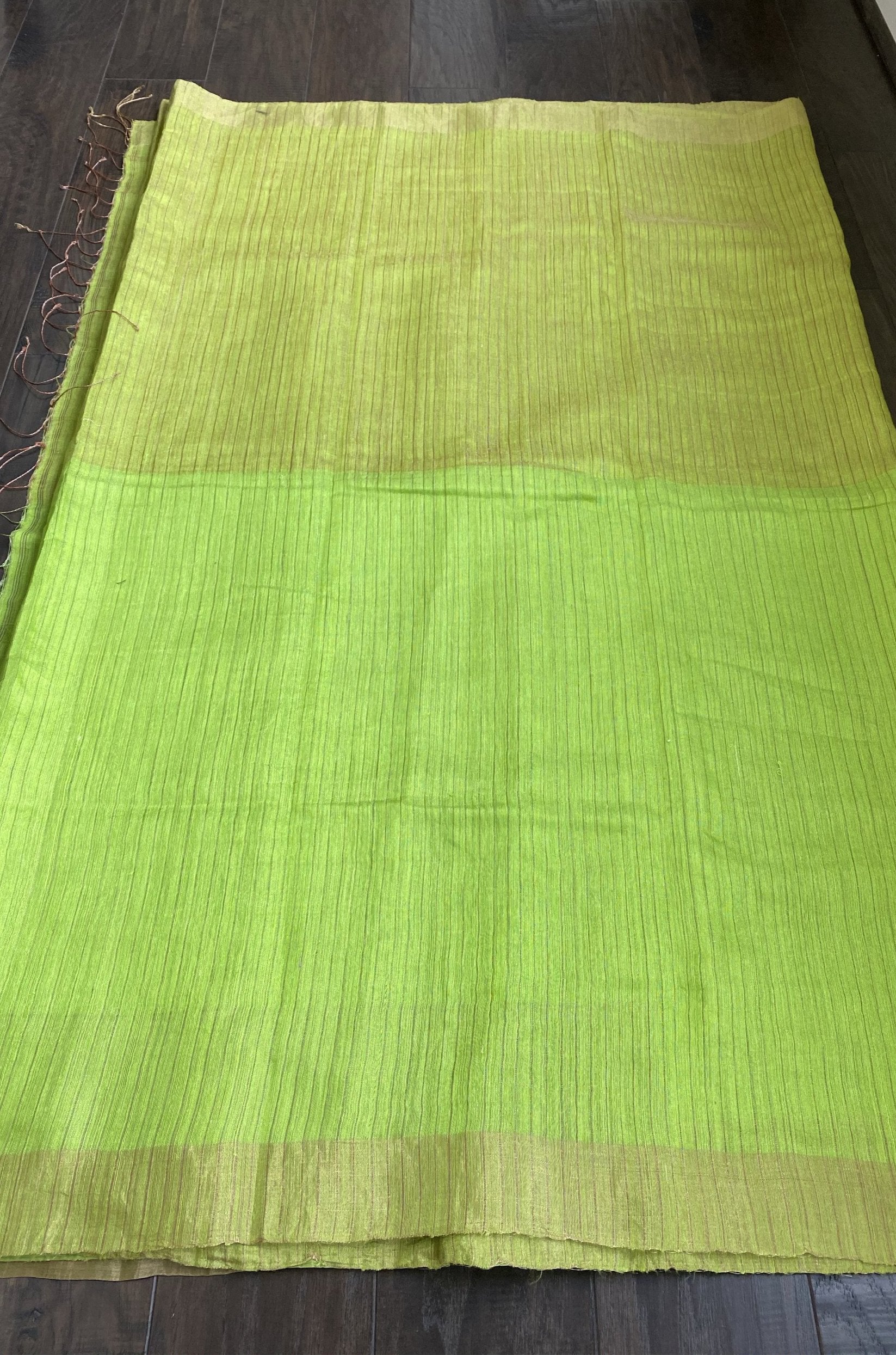 Matka Silk - Green Zari Woven