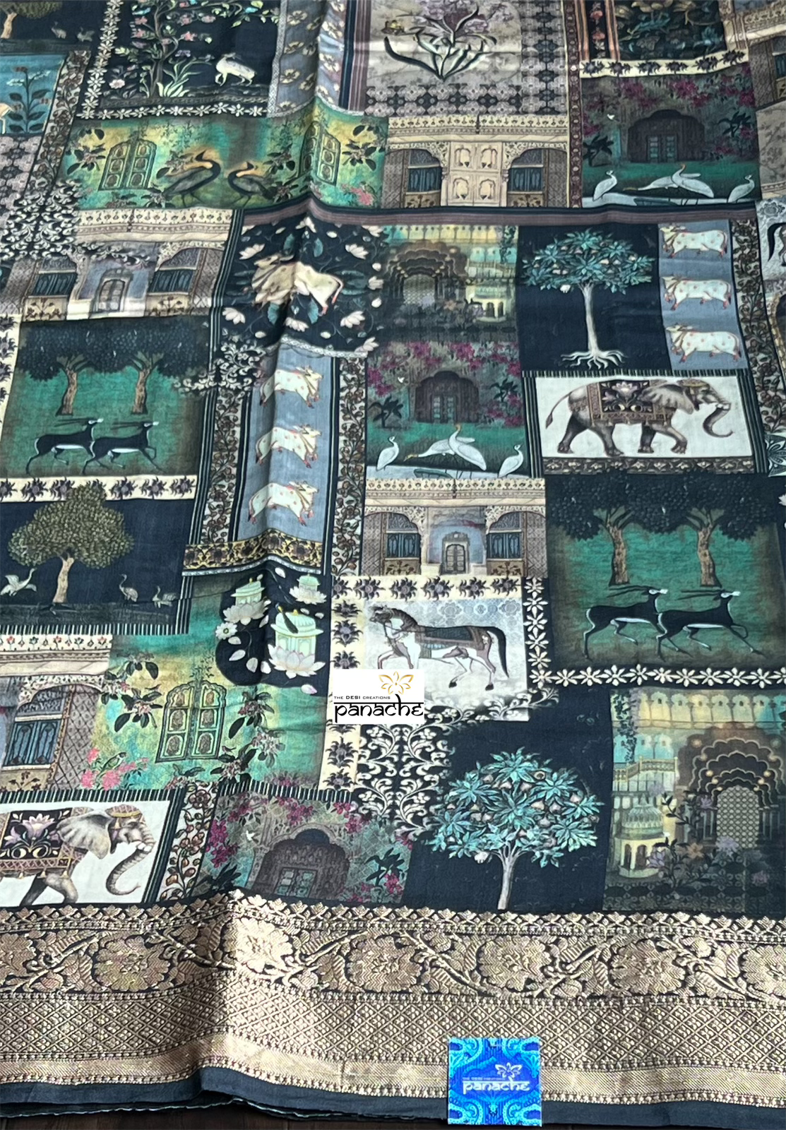 Heritage Silk Banarasi - Black Sea Green