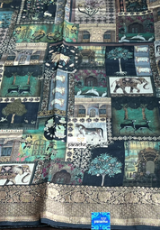 Heritage Silk Banarasi - Black Sea Green