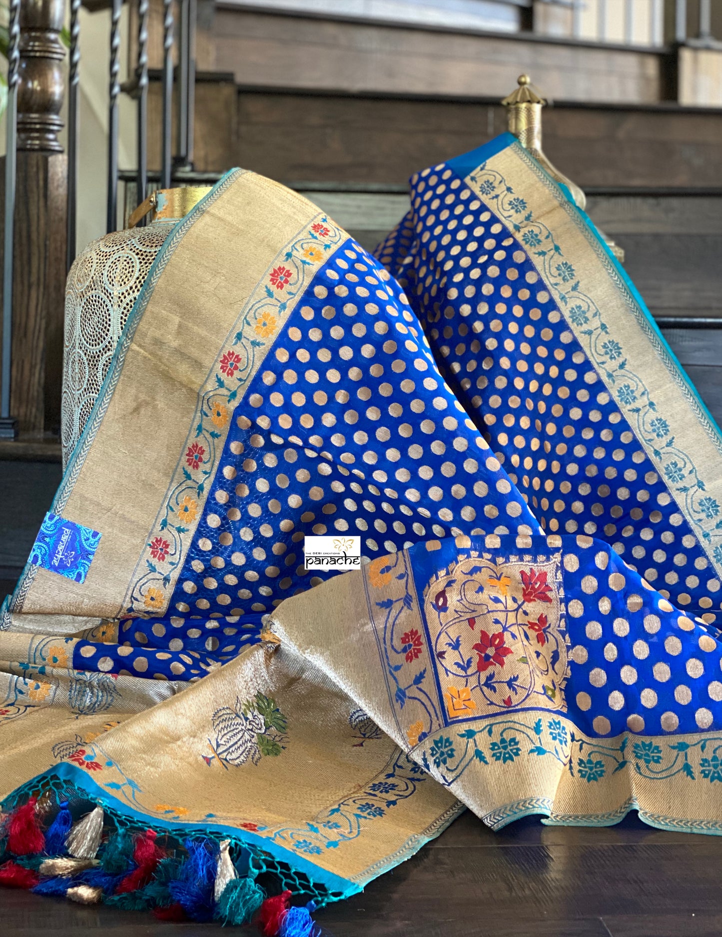 Organza Silk Banarasi - Royal Blue Paithani Woven