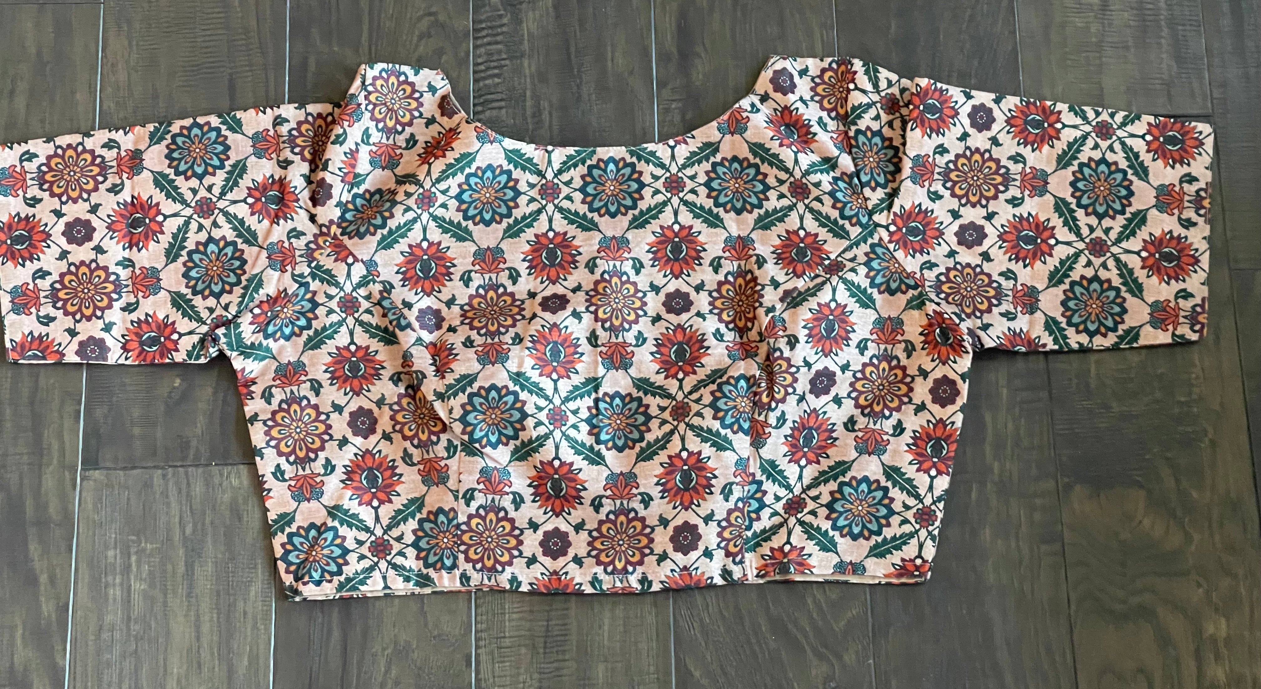 Designer Blouse - Pale Pink Floral