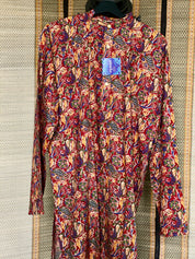 Cotton Silk Kalamkari Kurta Men - Red Yellow Blue XL 42