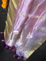 Pure Chanderi Silk - Light Baby Pink Eknaliya Woven