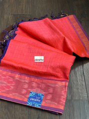 Soft Silk Ikat - Tomato Pink Blue