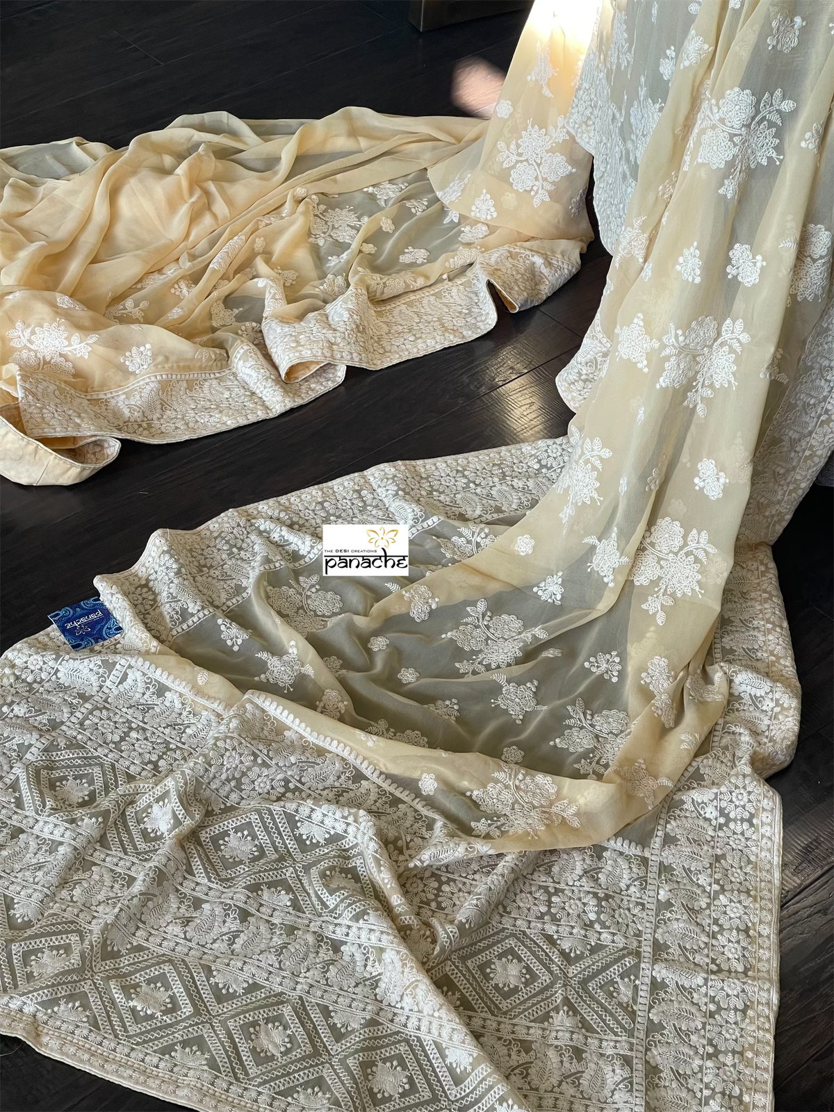 Designer Georgette - Pale Yellow Peach