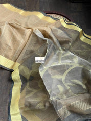Cotton Silk Jamdaani - Brown Gold Zari