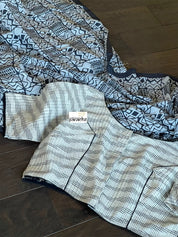 Designer Blouse - Beige Black Ikat