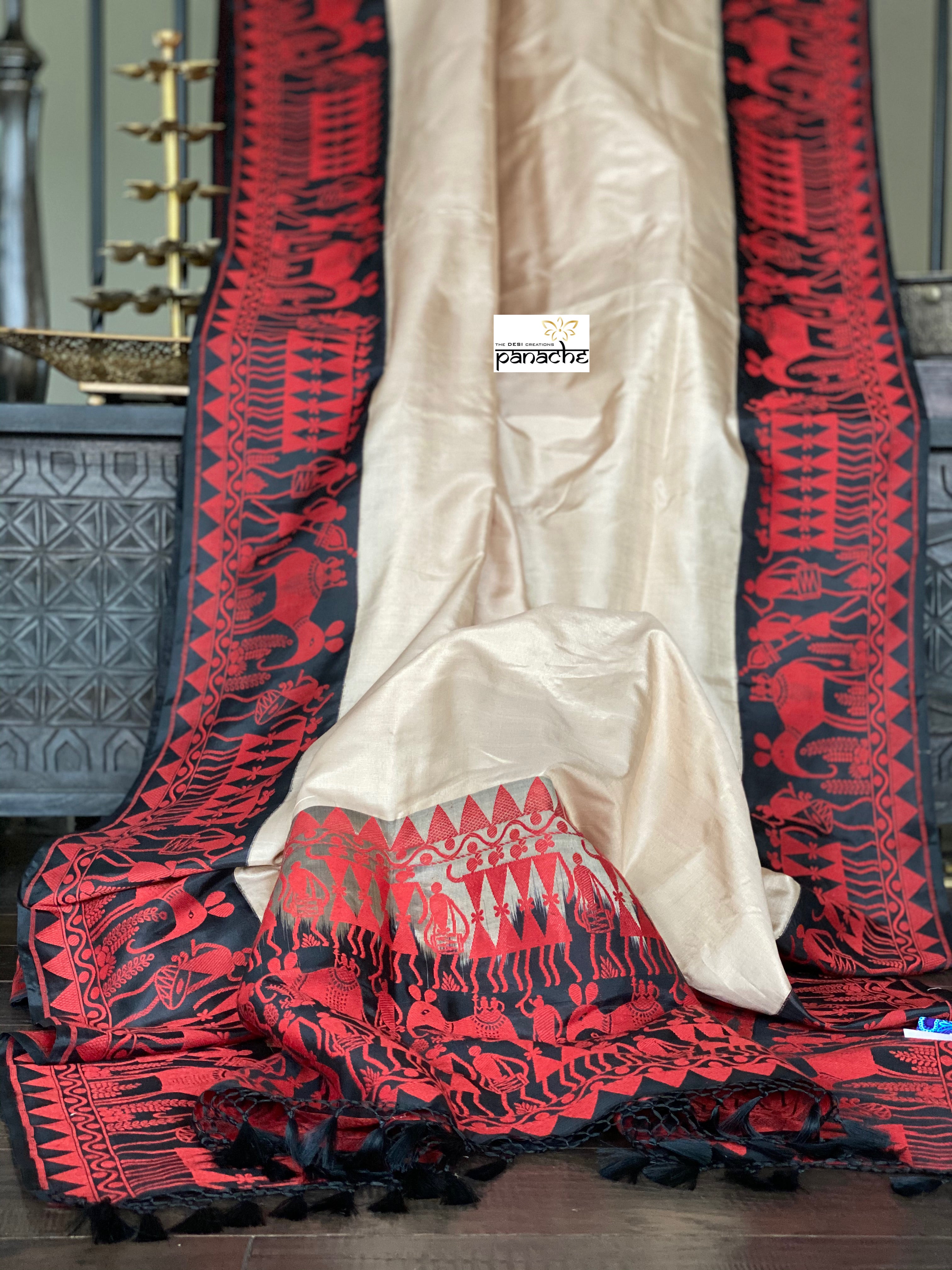 Pure Silk Banarasi - Light Mocha