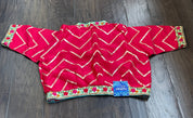Designer Blouse - Raspberry Red Chevron