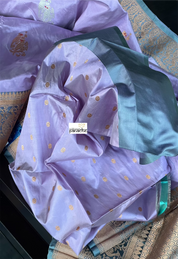 Katan Silk Banarasi - Violet Grey Kadwa