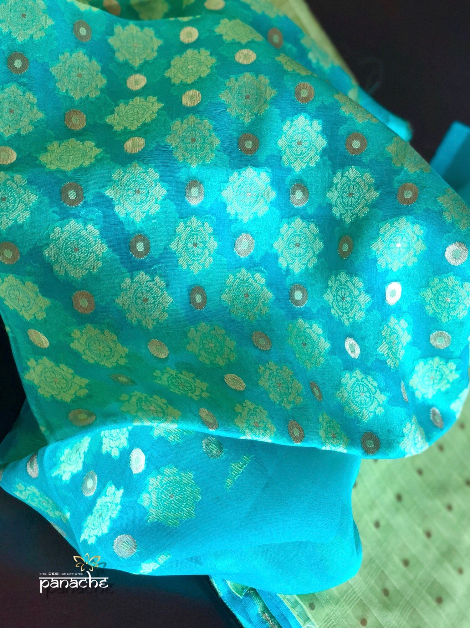 Organza Silk Banarasi - Pista Green Firozi