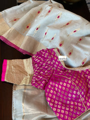 Chanderi Katan Silk Cotton - Clay Beige Meenakari