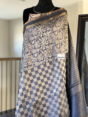 Tussar Silk - Steel Grey Woven