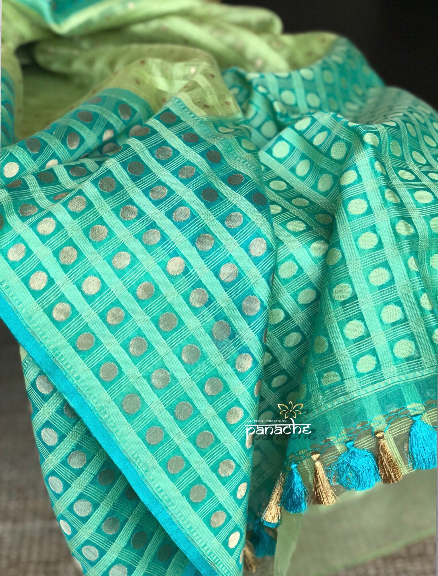 Organza Silk Banarasi - Pista Green Firozi