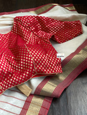 Designer Blouse - Red Zari Motifs
