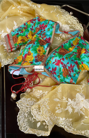 Designer Organza - Yellow Embroidered