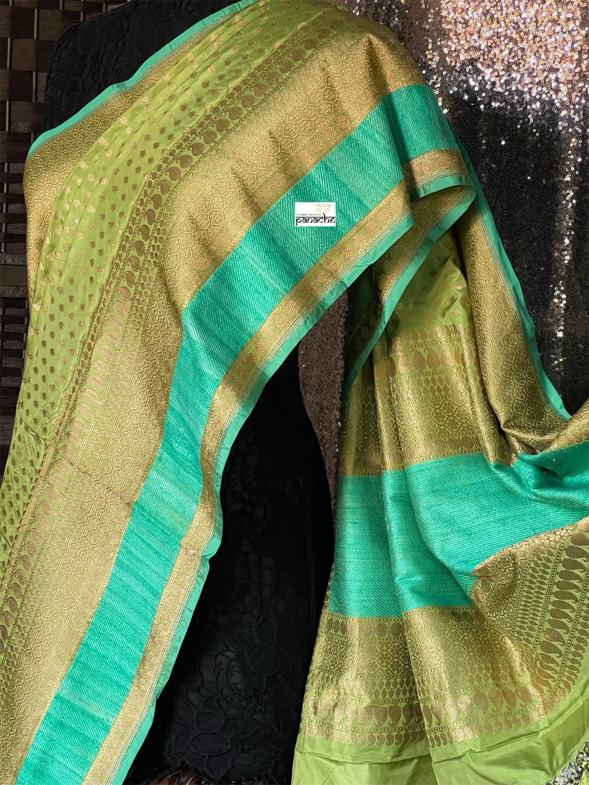 Pure Silk Katan Bootidaar Banarasi - Pista Green Kadhwa