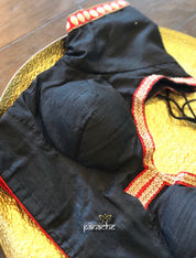 Designer Blouse - Black Raw Silk