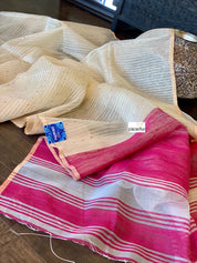 Muslin Silk - Off White Pink Antique Sequins
