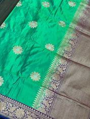 Pure Silk Banarasi - Sea Green Kadwa Woven