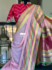 Designer Blouse - Raspberry Red Chevron