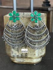 Jewelry Earring - Green Stud Dangler