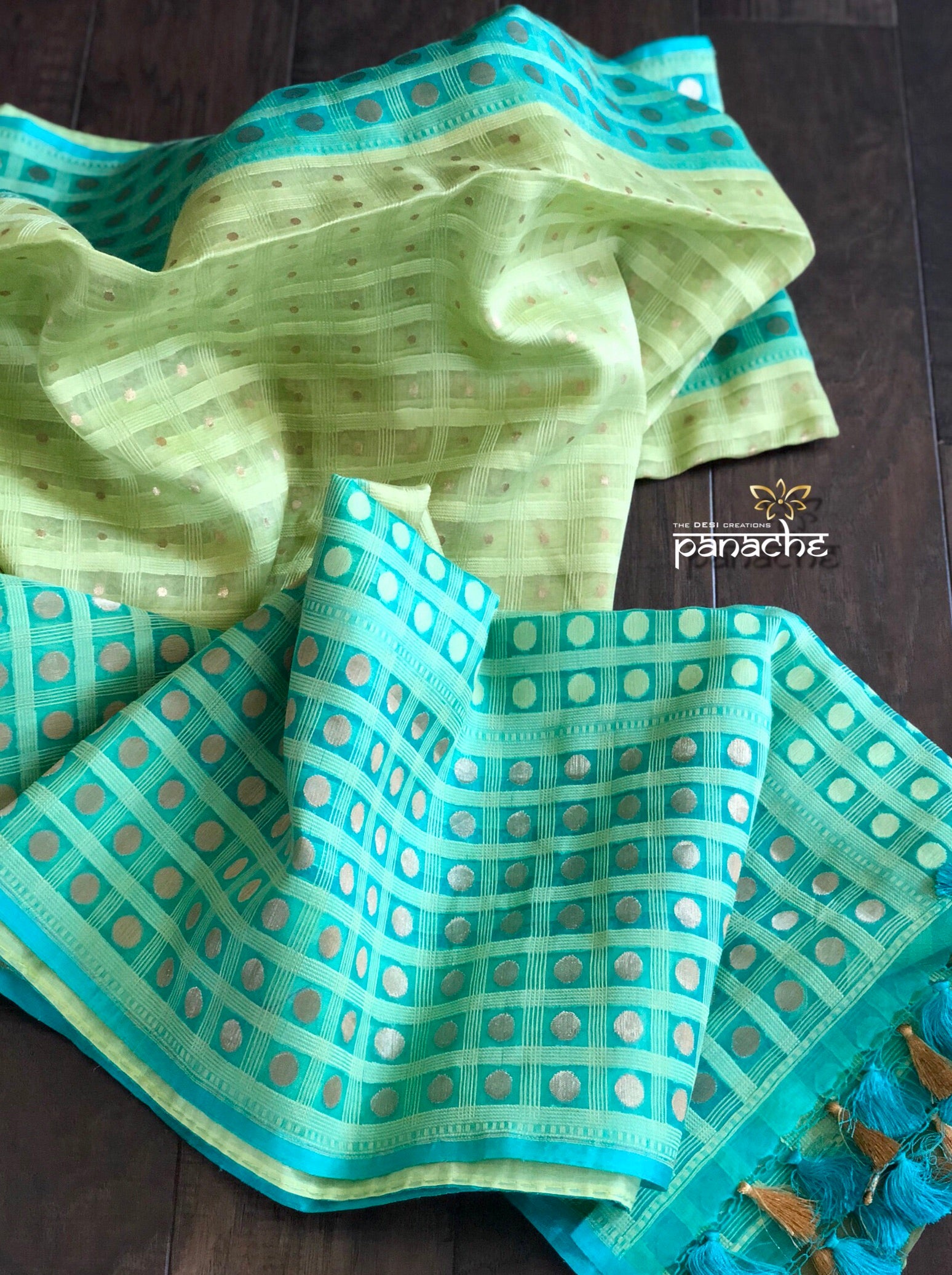 Organza Silk Banarasi - Pista Green Firozi