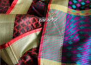 Handloom Kora - Maroon Black