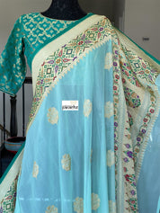 Designer Blouse - Sea Green Zari Jaal work