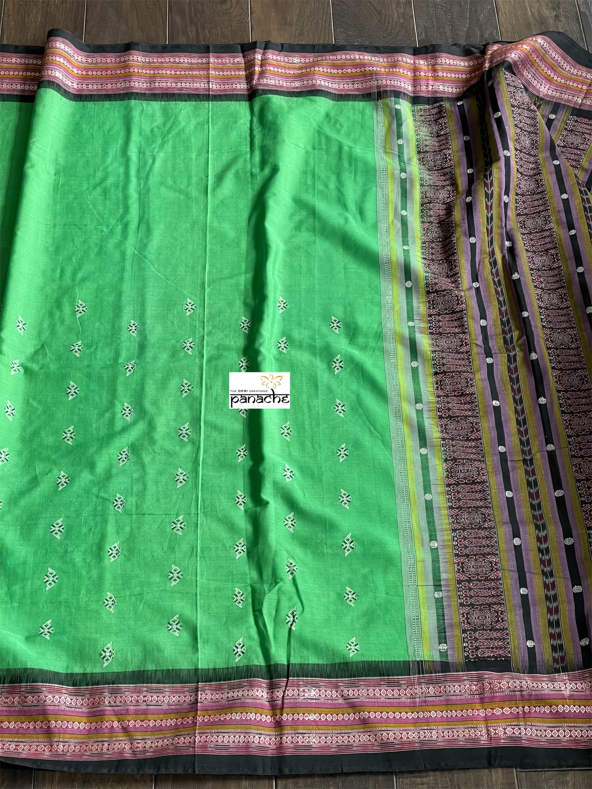 Pure Cotton Bomkai - Green Black