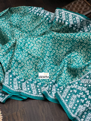 Pure Tussar Silk - Sea Green Embroidered