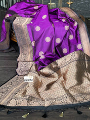Katan Silk Banarasi - Purple Black