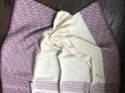 Pure Khadi Cotton Handloom - Off-White Violet Woven