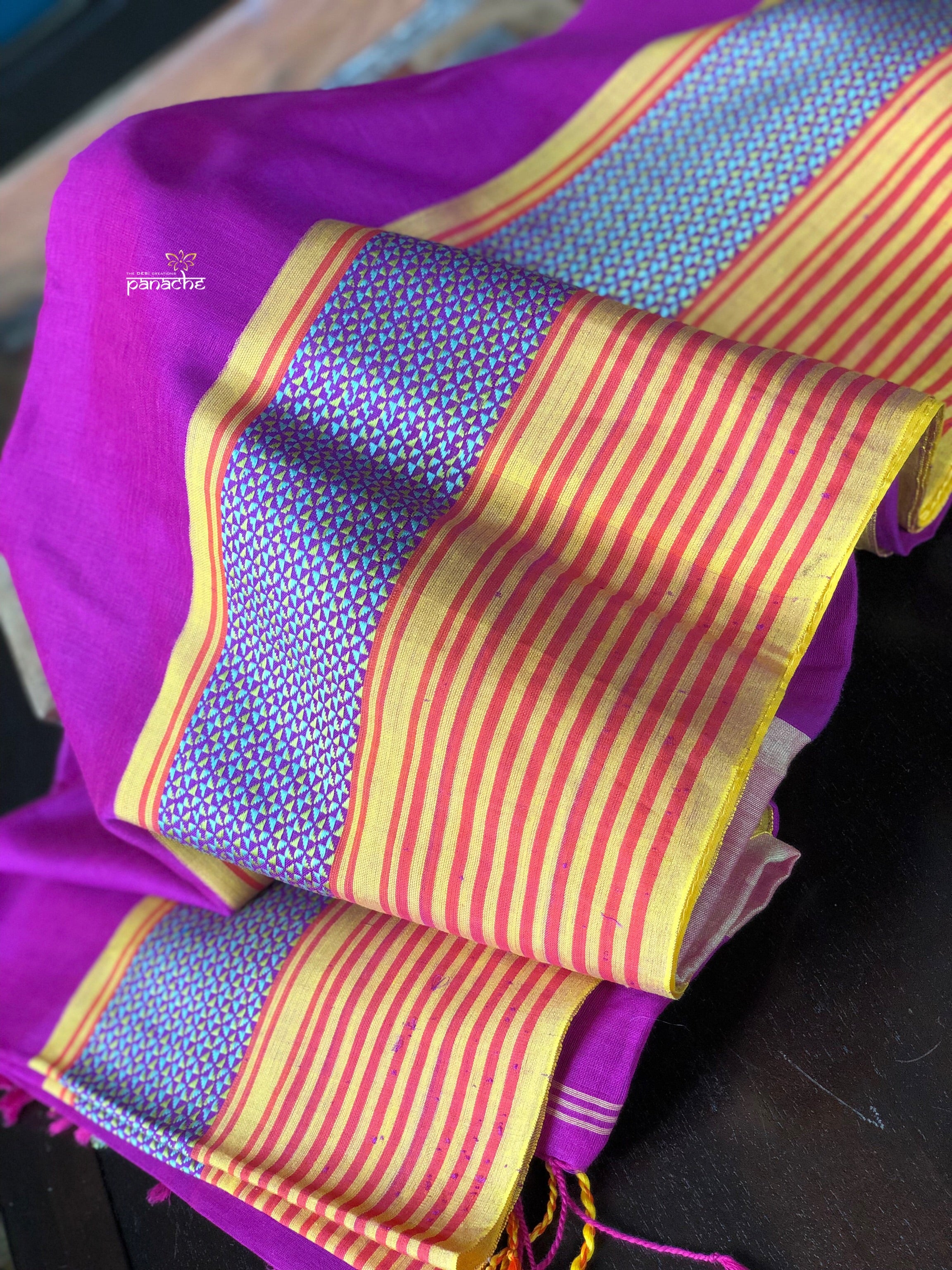 Cotton Silk - Magenta Yellow