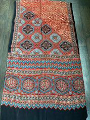Stole Ajrakh Print - Maroon Black Teal 7