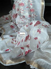 Embroidered Linen - White