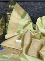 Pure Silk Banarasi - Pista Green Khadhua