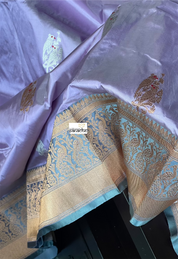 Katan Silk Banarasi - Violet Grey Kadwa