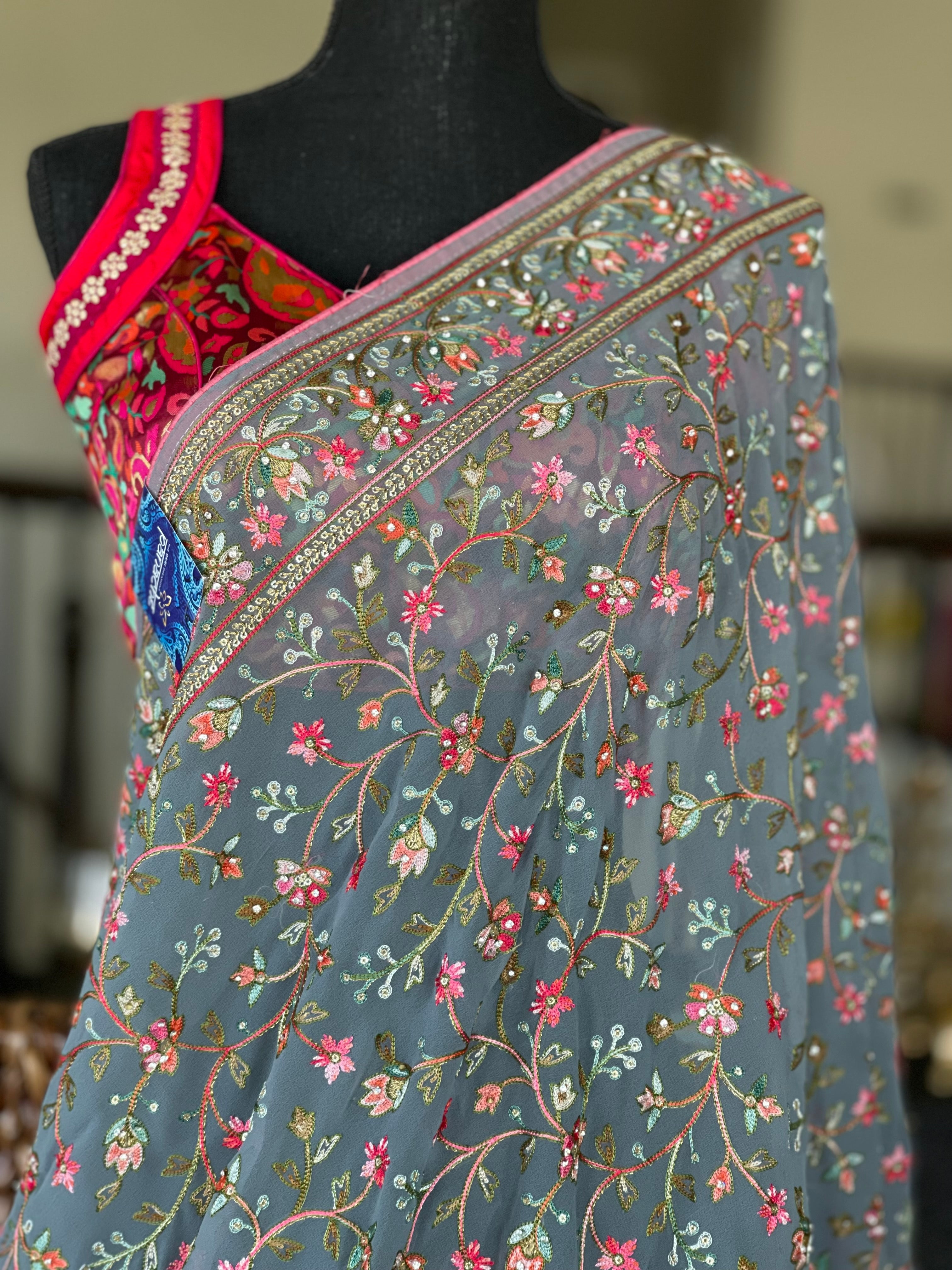 Designer Blouse - Maroon Red Pashmina Woven